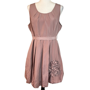 Vintage RW&CO Y2K Sleeveless Bubble Hem Dress 12 Mauve Purple Romantic Glam